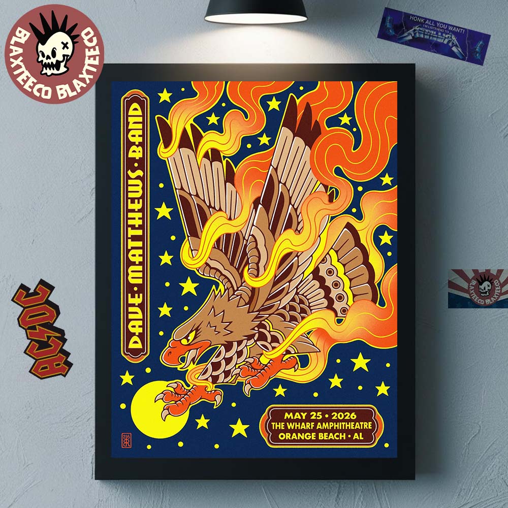 Dave Matthews Band Orange Beach Alabama 2026 Event Poster At The Wharf Amphitheatre On May 25 2026 Home Decor Poster Canvas