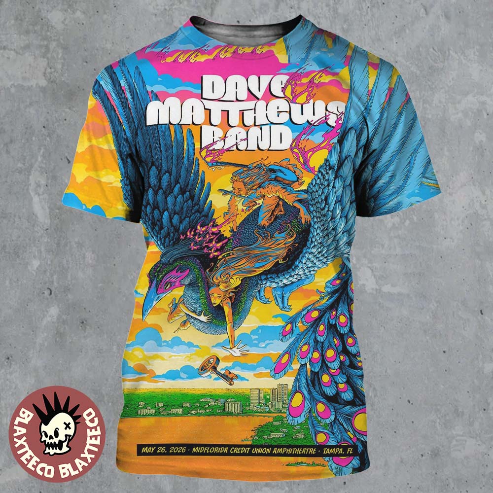 Dave Matthews Band Tampa Florida 2026 Event Poster At MidFlorida Credit Union Amphitheatre On May 26 2026 All Over Print Shirt