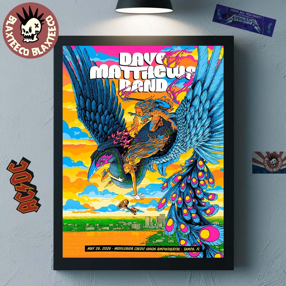 Dave Matthews Band Tampa Florida 2026 Event Poster At MidFlorida Credit Union Amphitheatre On May 26 2026 Decor Poster Canvas