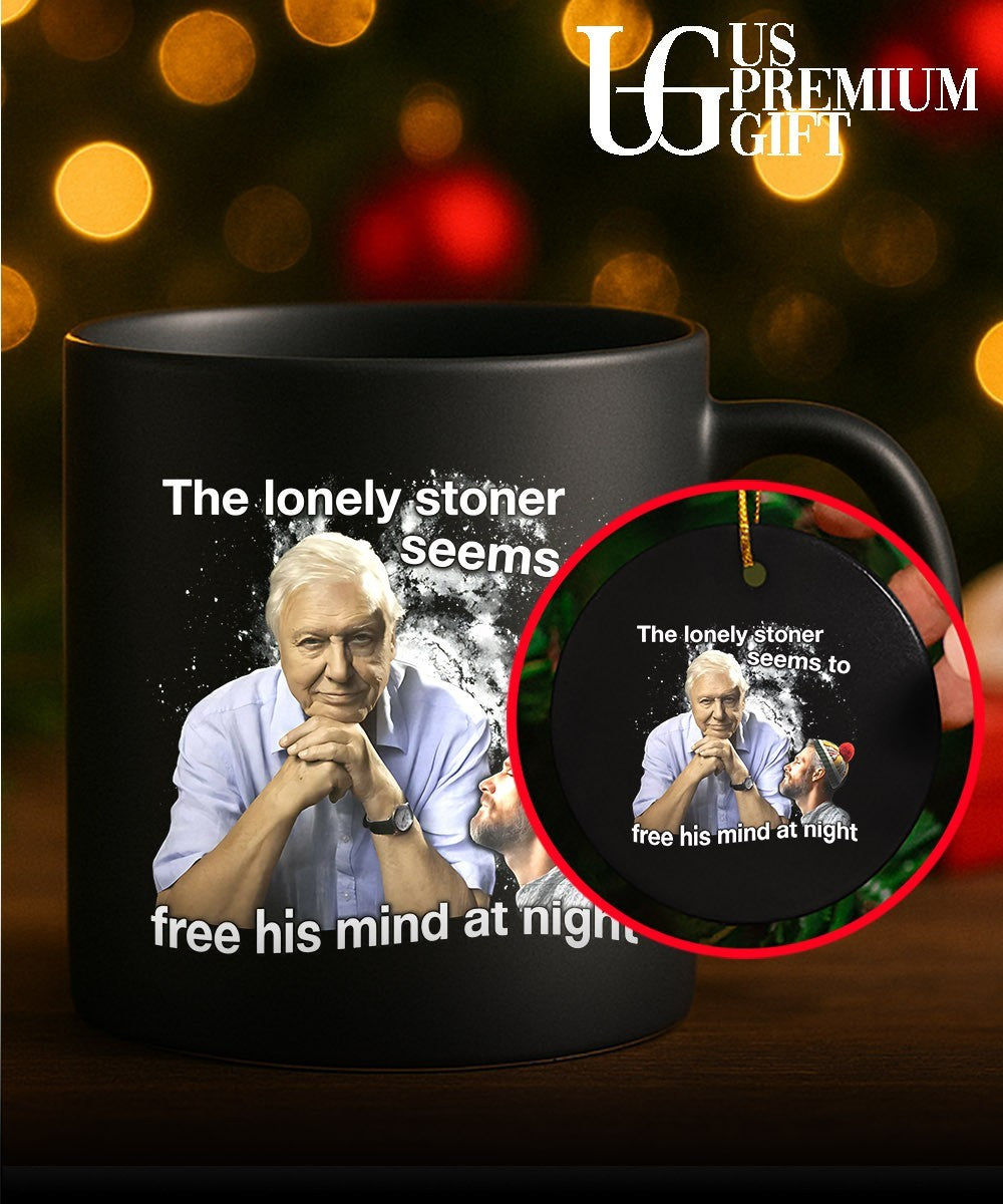 David Attenborough lonely stoner seems to free his mind at night meme shirt