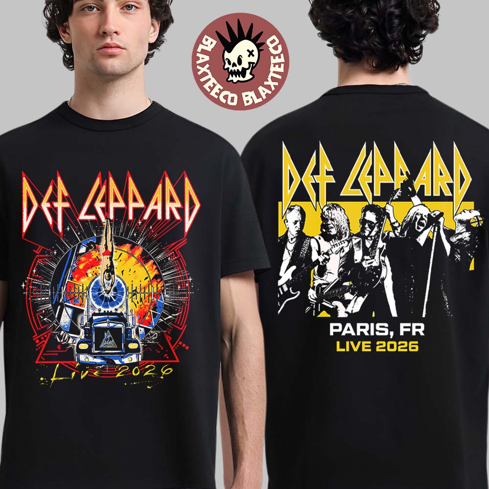 Def Leppard Live 2026 Tour UK And EU Merch Paris France Event T-Shirt