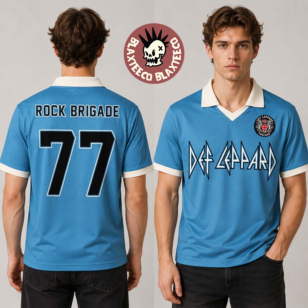 Def Leppard Live 2026 Tour UK And EU Merch Rock Brigade 77 Blue Jersey