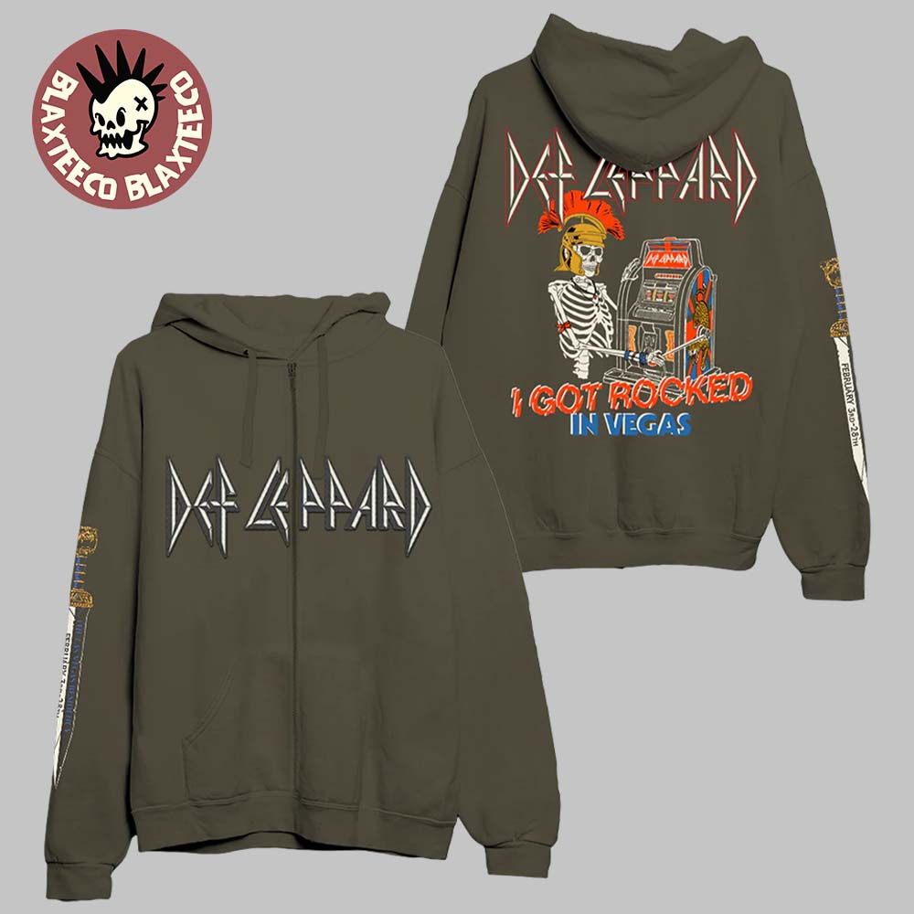 Def Leppard Live At Caesars Palace The Las Vegas Residency 2026 Merch I Got Rocked Zip Hoodie