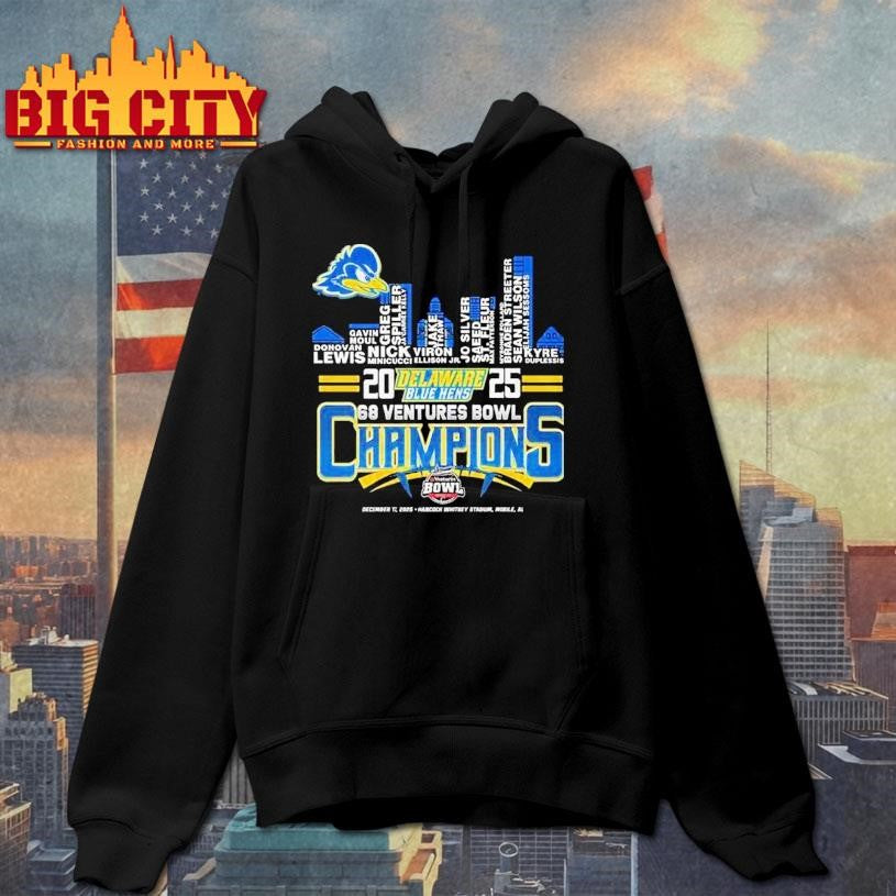 Delaware Blue Hens 2025 68 Ventures Bowl Champions City Skylines Shirt