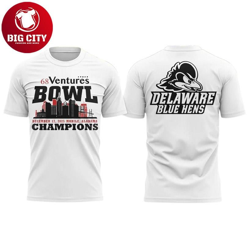 Delaware Football 68 Ventures Bowl Champions Two Sided Shirt