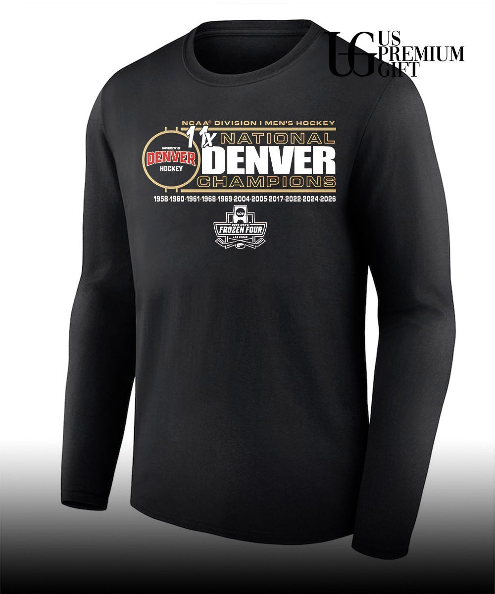Denver Pioneers 11-Time NCAA Frozen Four Men’s Ice Hockey National Champions T-shirt