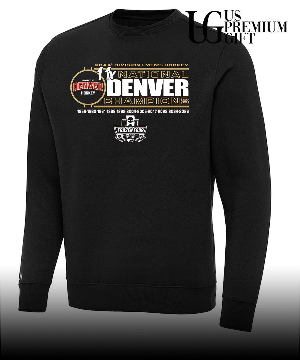 Denver Pioneers 11-Time NCAA Frozen Four Men’s Ice Hockey National Champions T-shirt