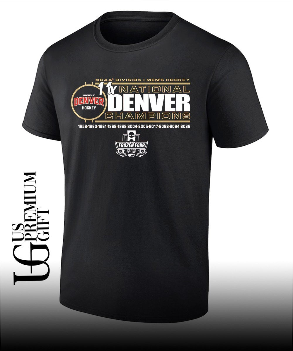 Denver Pioneers 11-Time NCAA Frozen Four Men’s Ice Hockey National Champions T-shirt