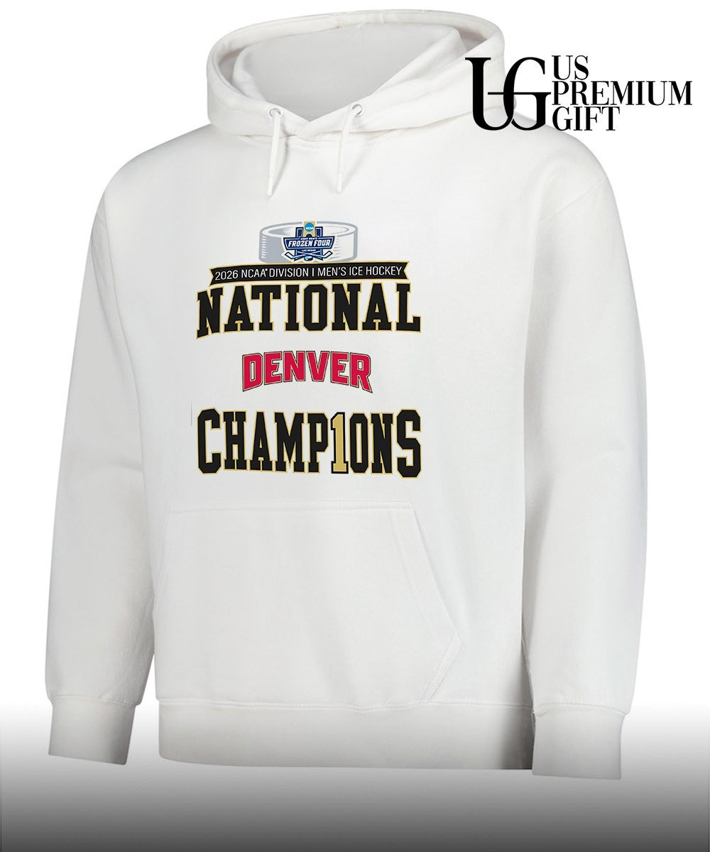 Denver Pioneers 2026 NCAA Frozen Four Men’s Ice Hockey National Champions locker room T-shirt