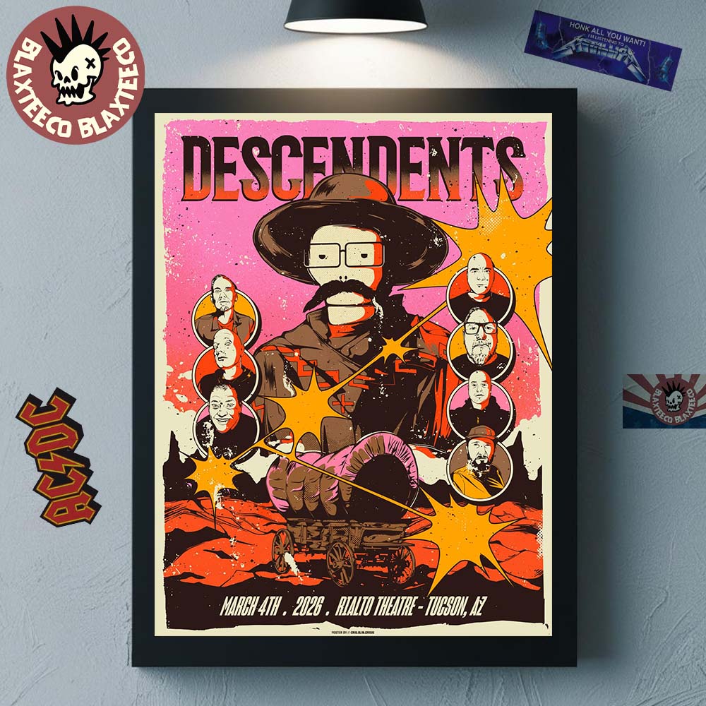 Descendents Tucson Arizona 2026 Gig Poster At Rialto Theatre On March 4 2026 Home Decor Poster Canvas