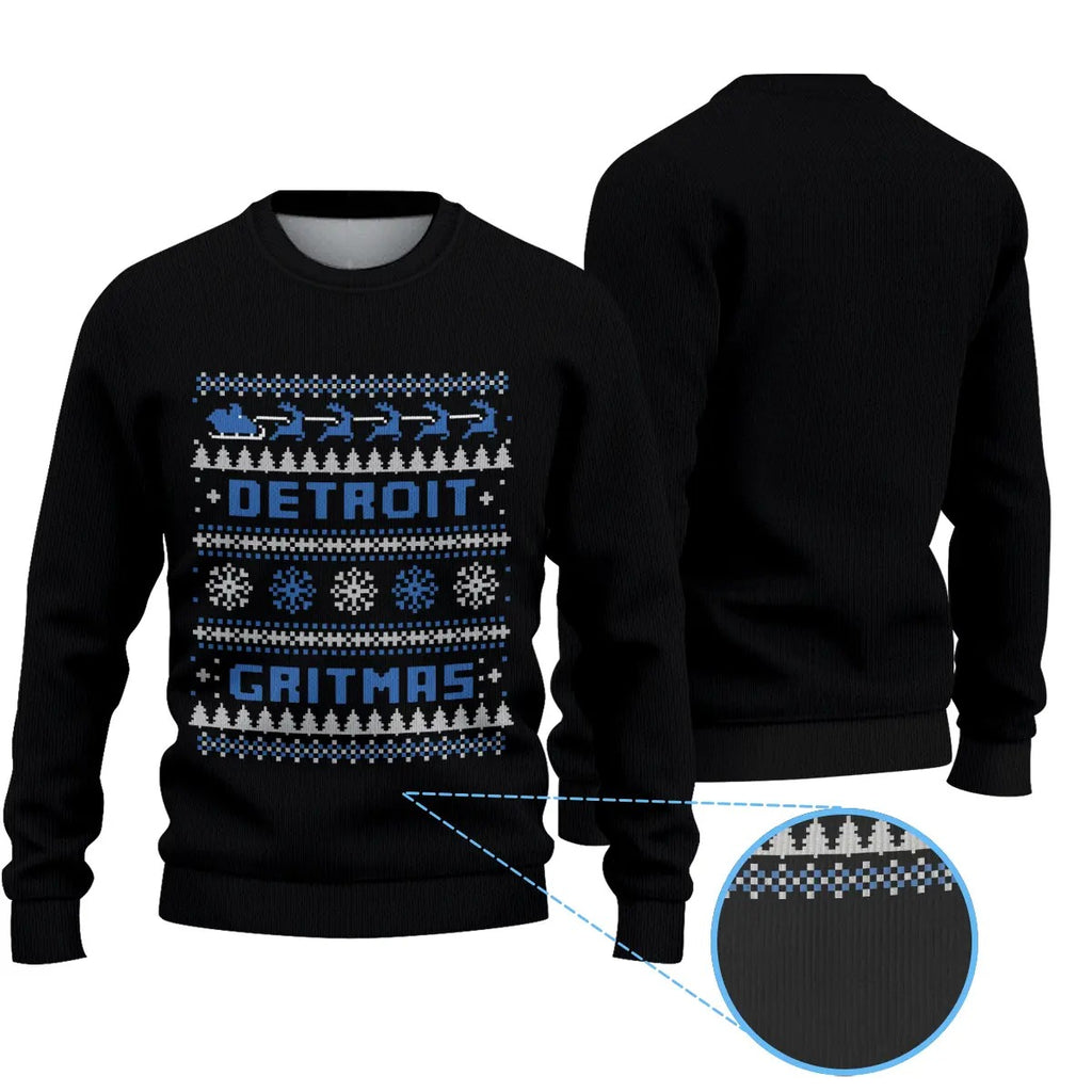 Detroit Lions Gritmas Ugly Christmas Sweater