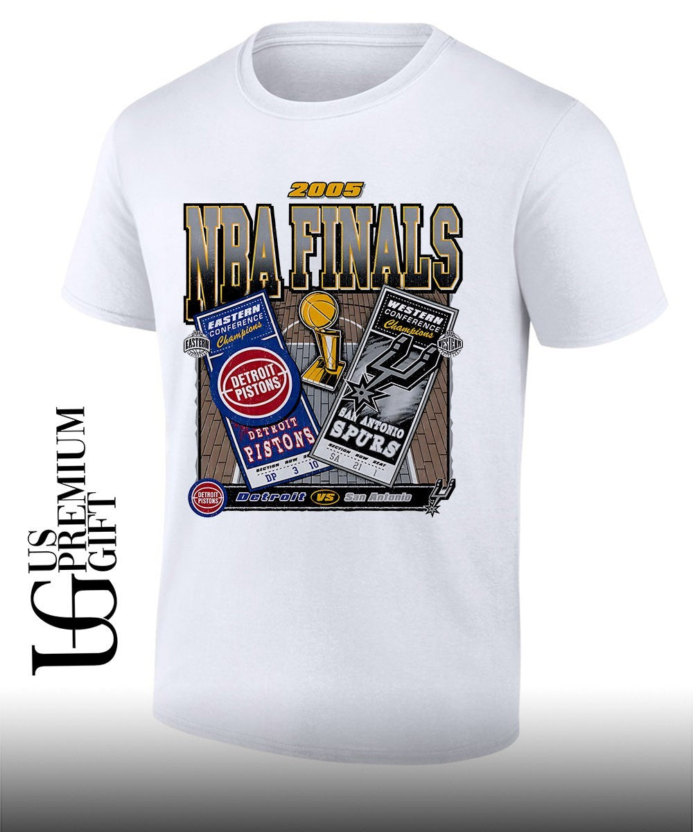 Detroit Pistons vs San Antonio Spurs 2005 NBA Finals dueling vintage shirt