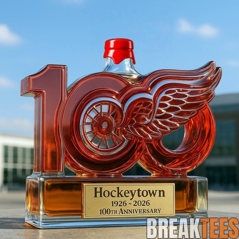 Detroit Red Wings ‘Hockeytown’ 100th Anniversary Whiskey Bottle