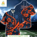 Detroit Tigers Hawaiian Shirt Orange Navy Floral Baseball Apparel
