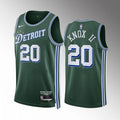 Detroit Pistons #20 Kevin Knox ii-2022-23-city-edition-green-jersey