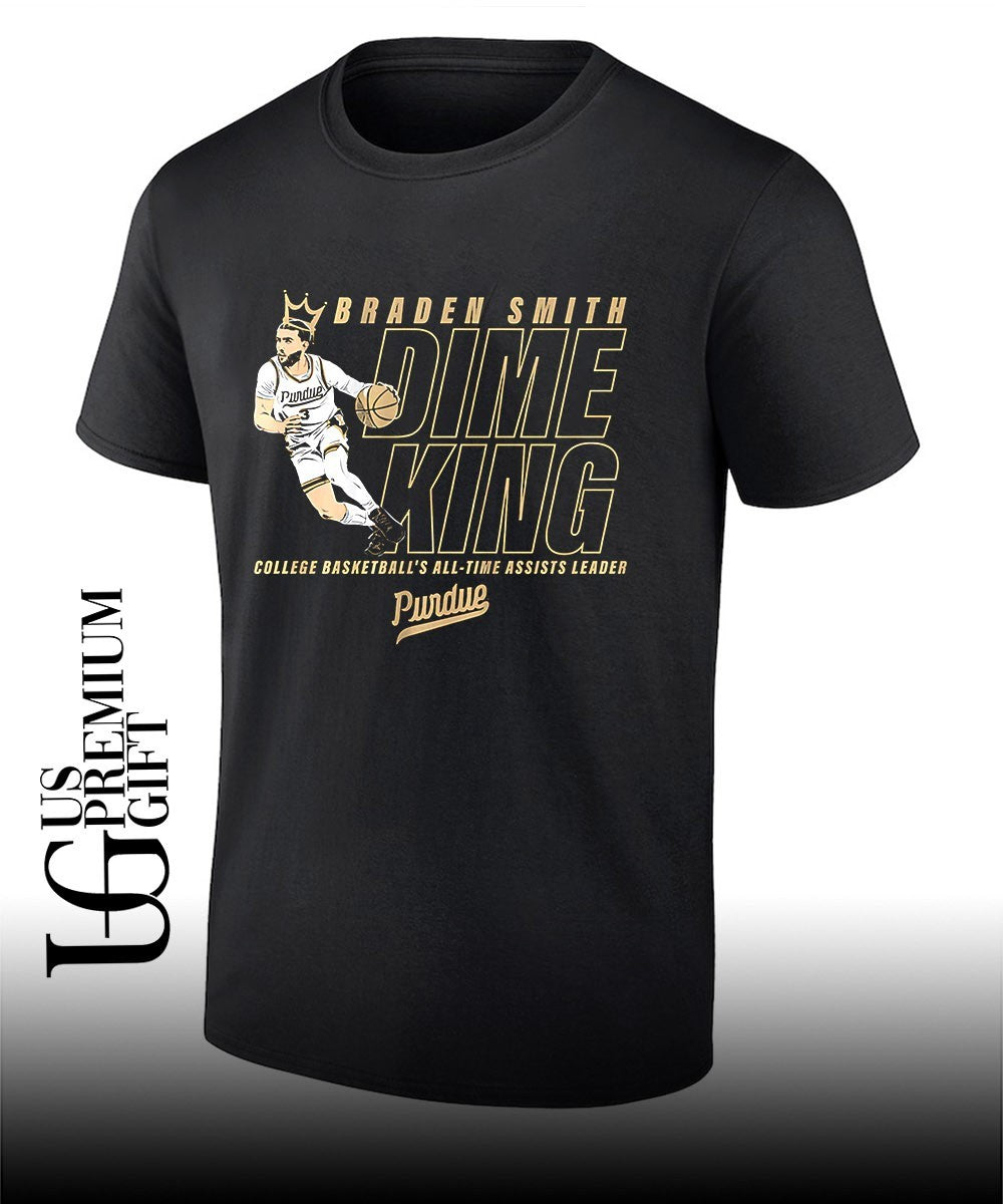 Dime King Braden Smith All-Time Assists Leader Purdue Boilermakers men’s basketball shirt