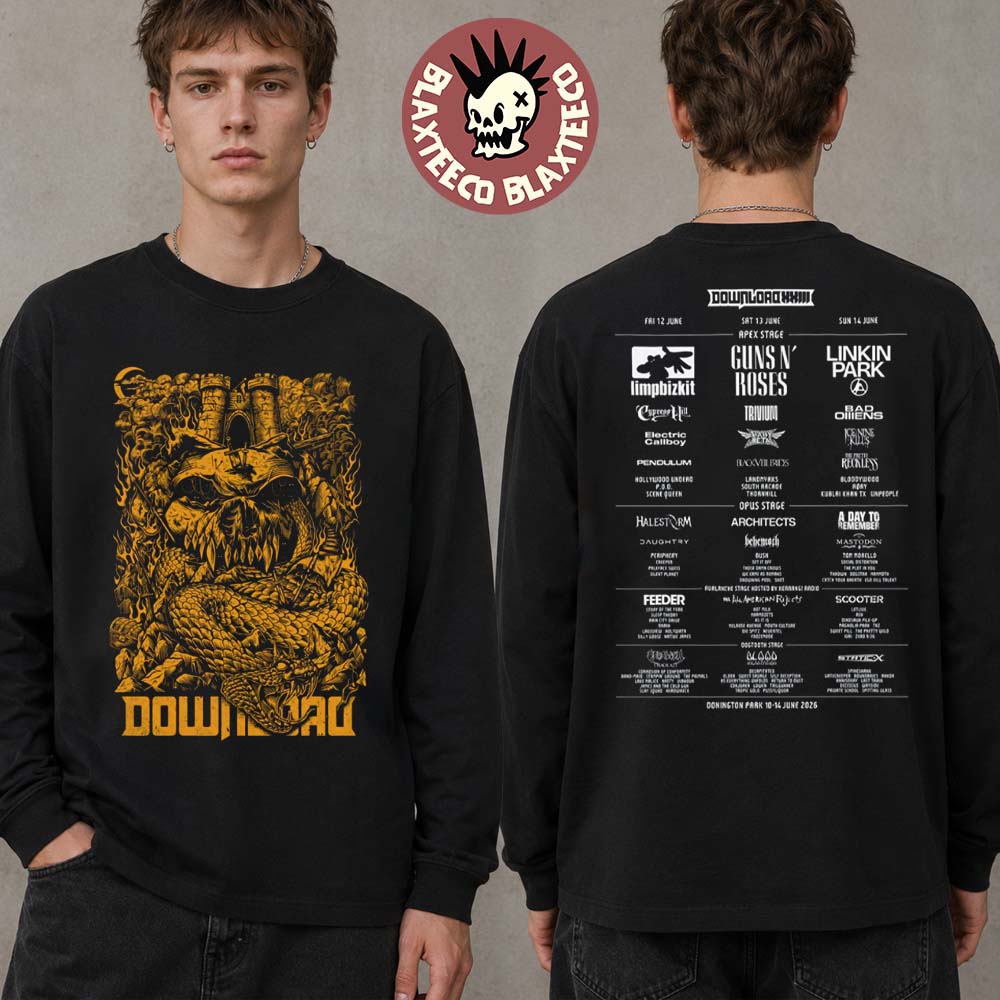 Download Festival 2026 Merch In Donnington UK From 10 To 14 June 2026 Basilisk 2026 Line-Up Black Long Sleeve T Shirt