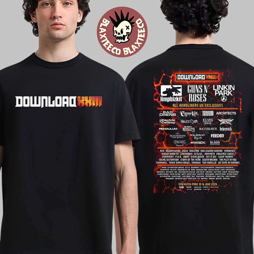 Download Festival XXIII 2026 Donington Park UK Lineup From 10-14 June 2026 Two Sided T-Shirt