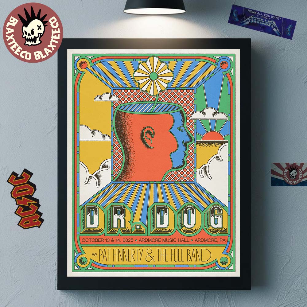 Dr Dog At Philly Music Festival 2025 Gig Poster In Ardmore PA At Ardmore Music Hall On October 13 And 14 2025 Home Decor Poster Canvas