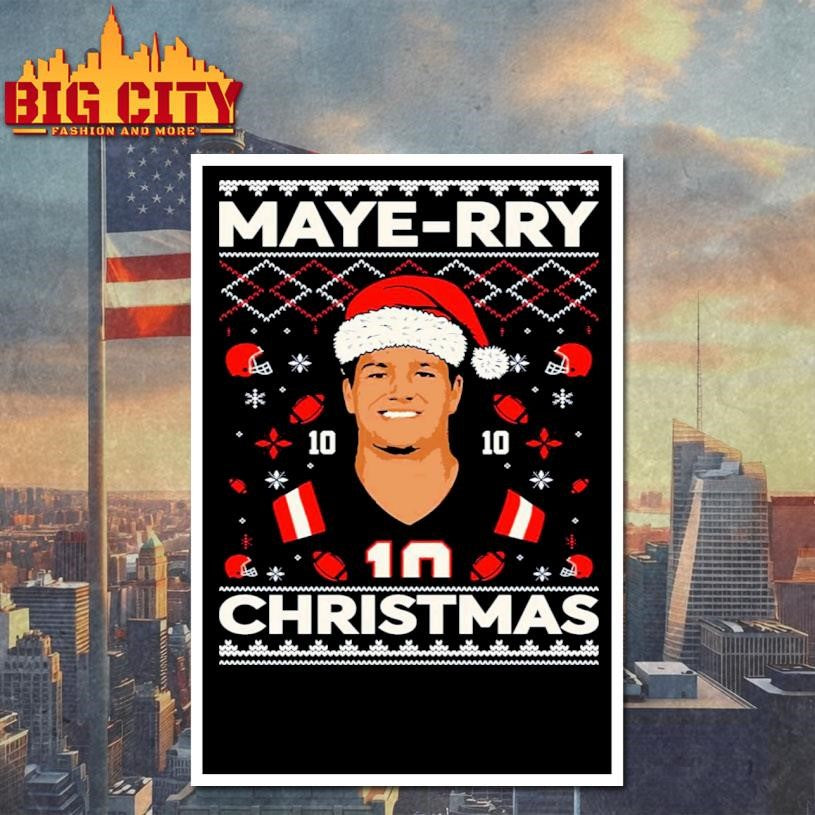 Drake Maye Maye-rry Ugly Christmas Shirt