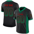 Custom Black Kelly Green-Red Drift Fashion Football Jersey