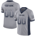 Custom Gray Navy-White Drift Fashion Football Jersey