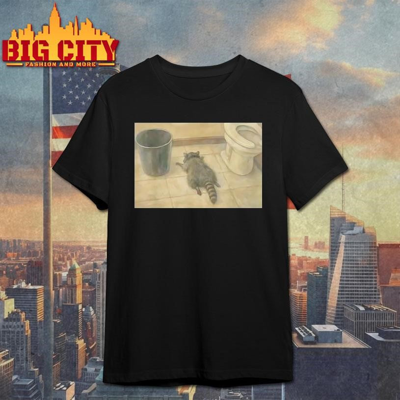 Drunk Raccoon Passes Out In Bathroom Meme Shirt