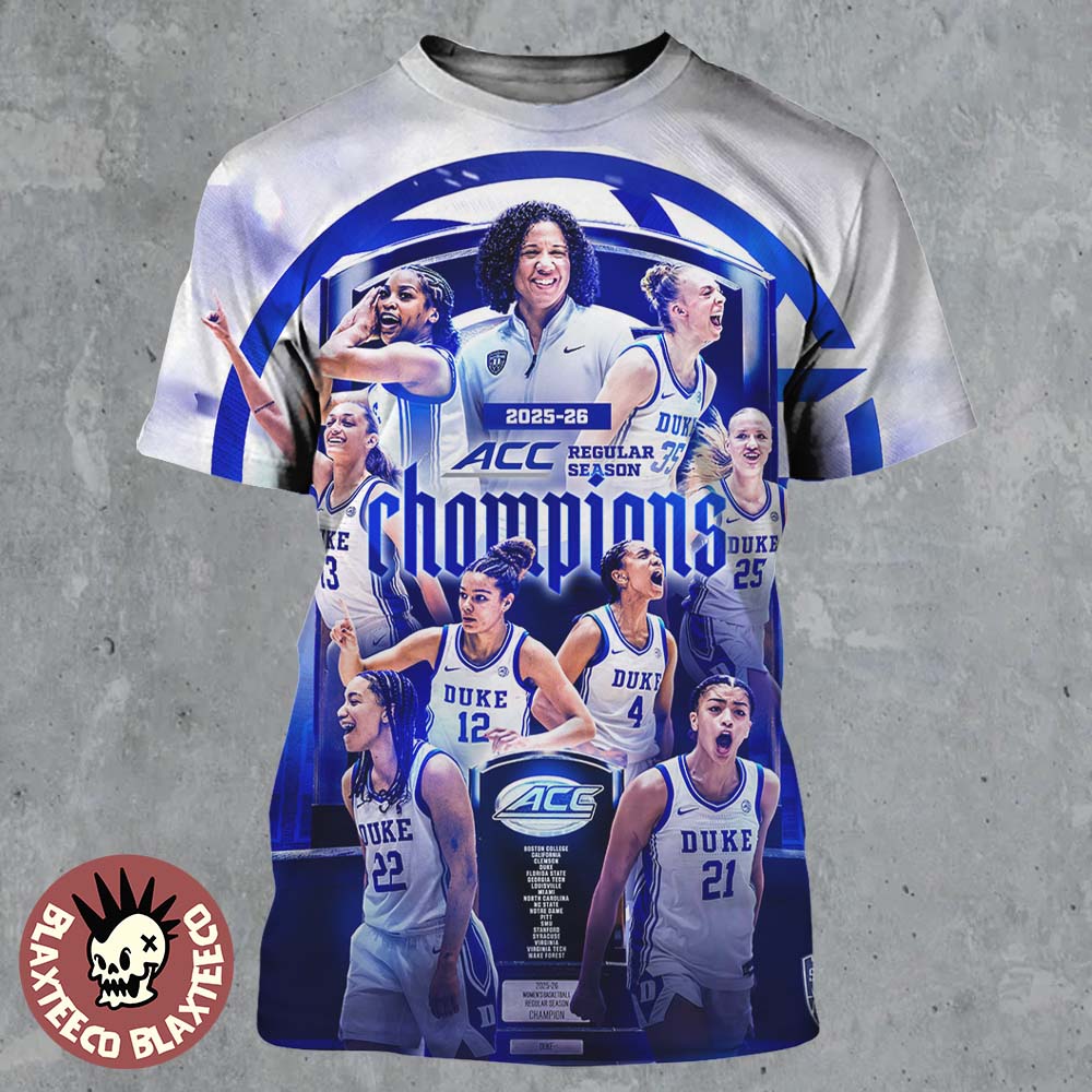 Duke Blue Devils Women’s Basketball 2025-2026 ACC Regular Season Champions The Sisterhood All Over Print Shirt