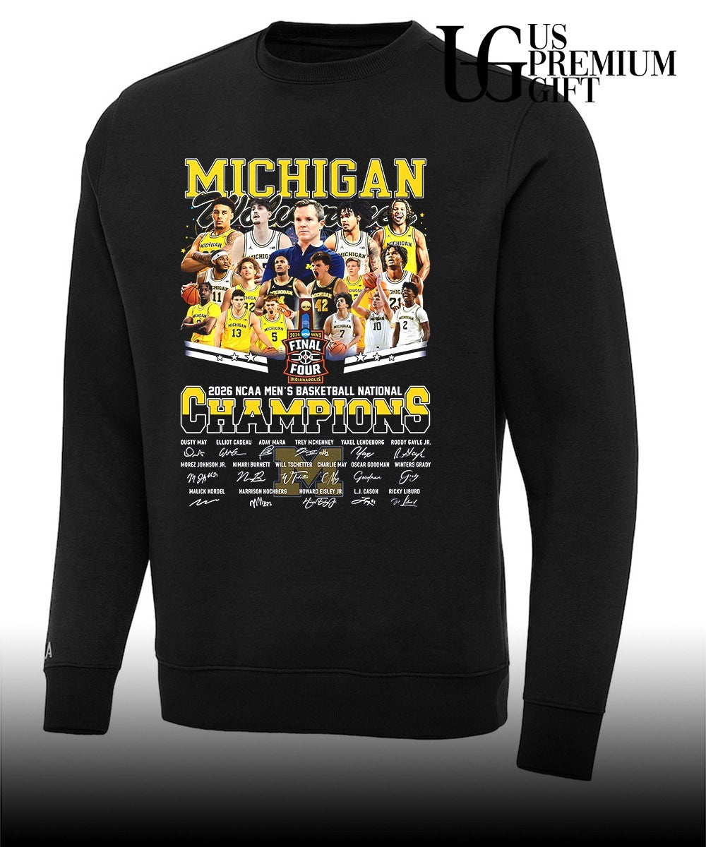 Dusty May Coach and Michigan Wolverines 2026 NCAA Men’s Basketball National Champions signature shirt