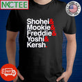 Los Angeles Dodgers Baseball Shohei &amp; Mookie &amp; Freddie &amp; Yoshi And Kersh text shirt