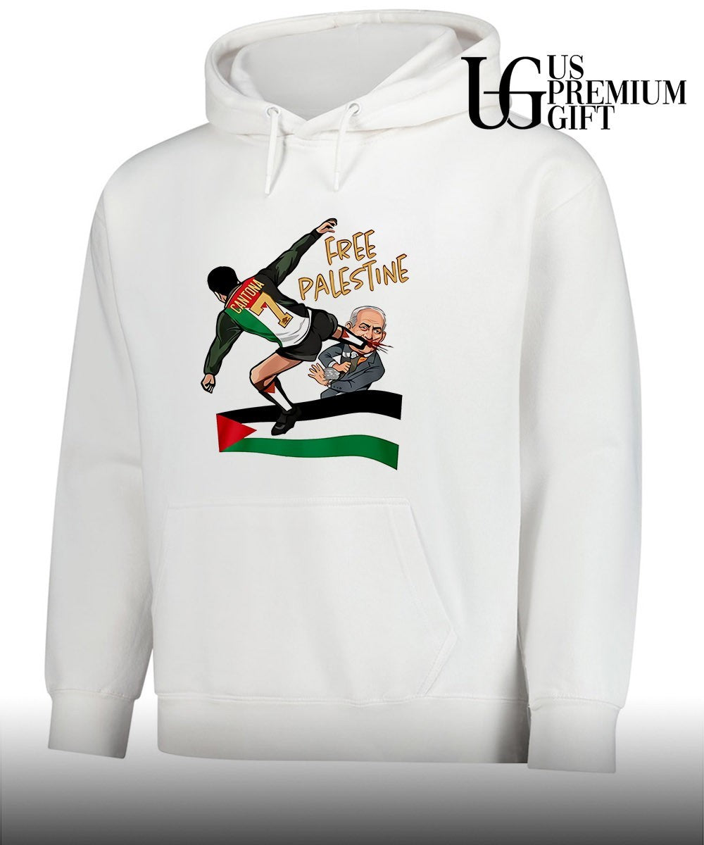 Eric Cantona Free Palestine caricature shirt