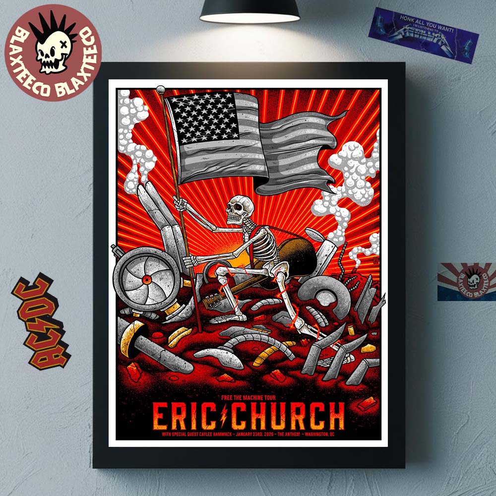 Eric Church Washington DC 2026 Night 2 Venue Poster Free The Machine Tour At The Anthem On January 23 2026 Decor Poster Canvas