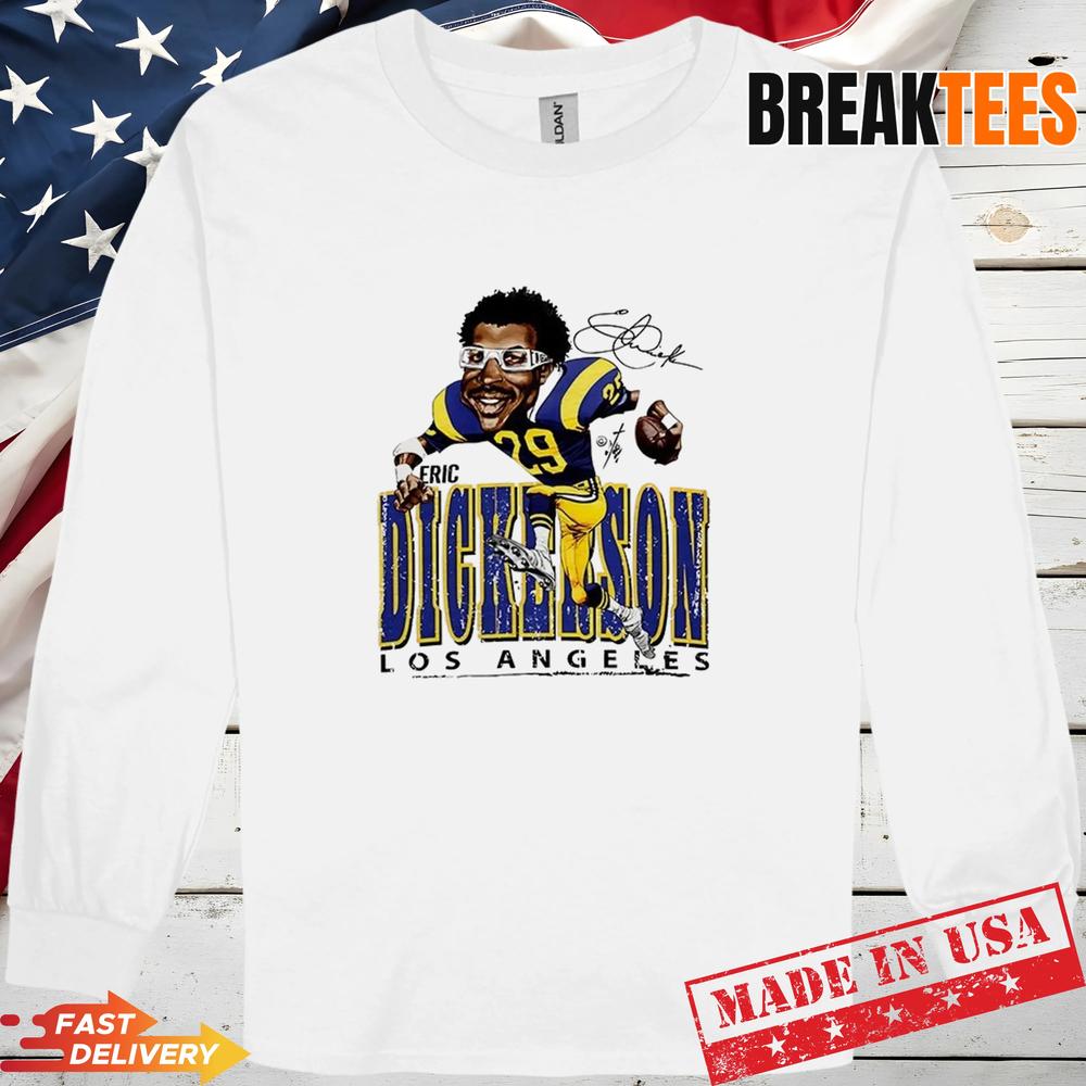 Eric Dickerson Los Angeles Rams MLB Signature Caricature T-Shirt