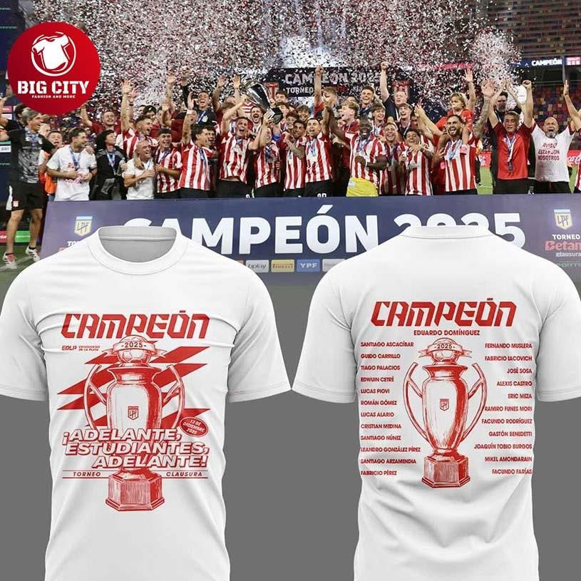 Estudiantes de La Plata 2025 Torneo Clausura Campeon Two Sided Shirt