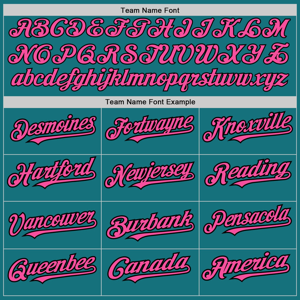 Custom Teal Pinstripe Pink-Black Authentic Fade Fashion Baseball Jersey