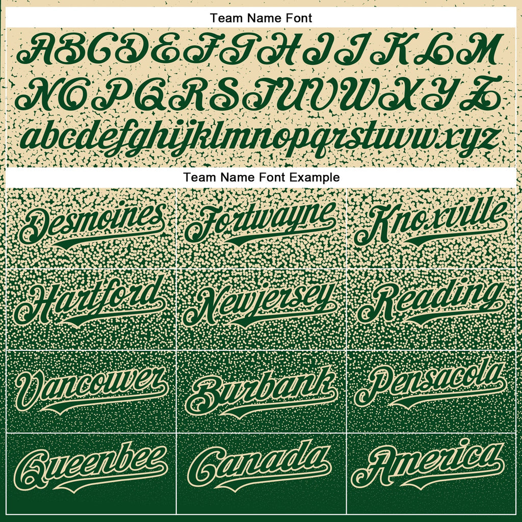 Custom Cream Green Authentic Fade Fashion Baseball Jersey