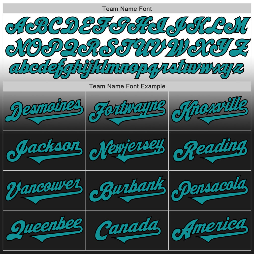 Custom White Teal-Black Authentic Fade Fashion Baseball Jersey