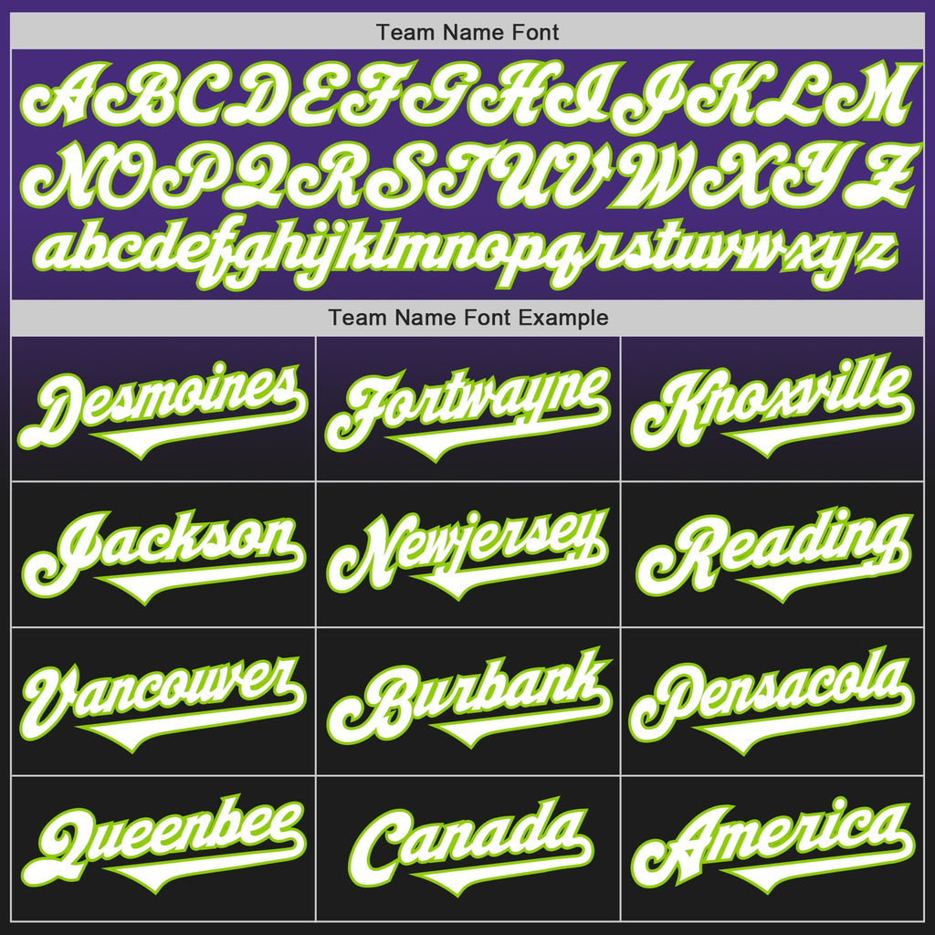 Custom Purple Black-Neon Green Authentic Fade Fashion Baseball Jersey