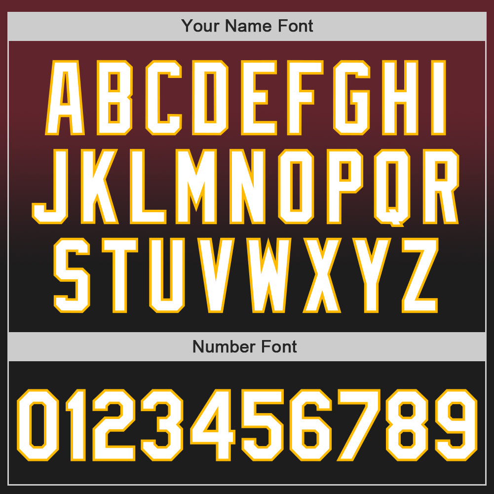 Custom Burgundy Black-Gold Authentic Fade Fashion Baseball Jersey