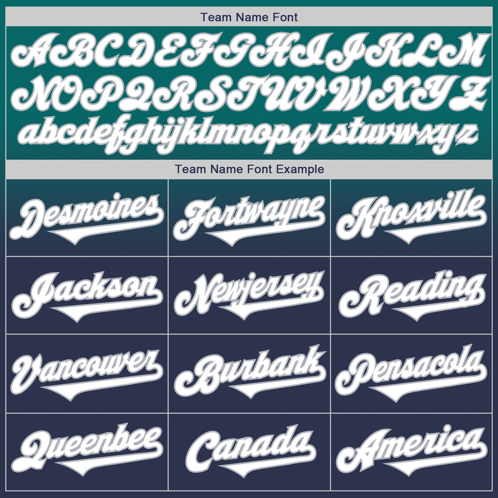 Custom Teal Navy-Gray Authentic Fade Fashion Baseball Jersey