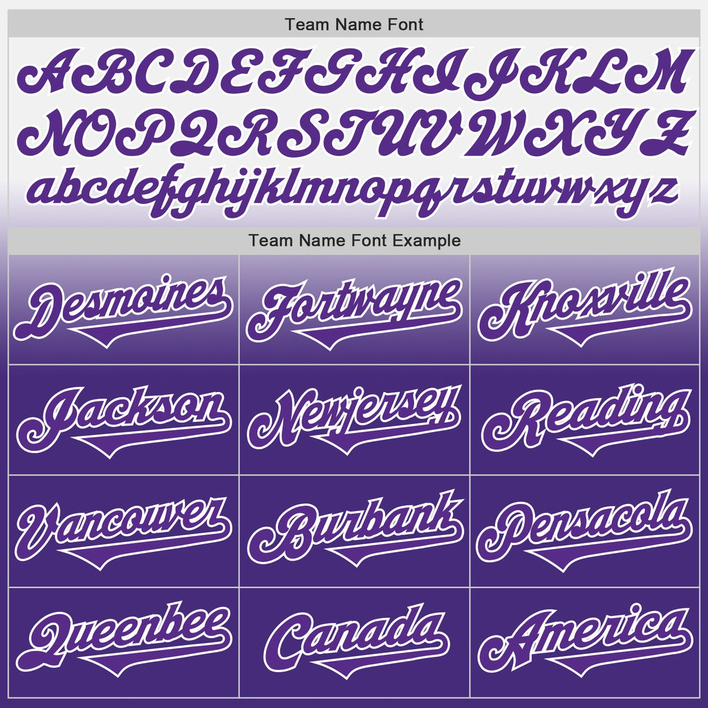 Custom White Purple Authentic Fade Fashion Baseball Jersey