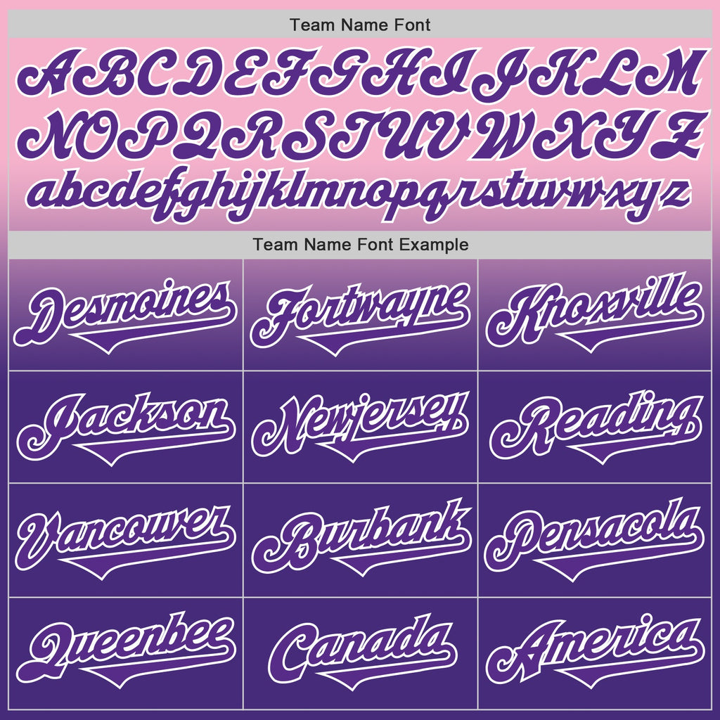 Custom Light Pink Purple-White Authentic Fade Fashion Baseball Jersey