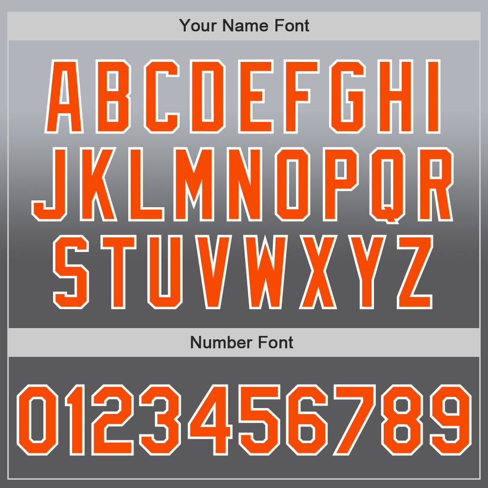 Custom Gray Orange Steel Gray-White Authentic Fade Fashion Baseball Jersey