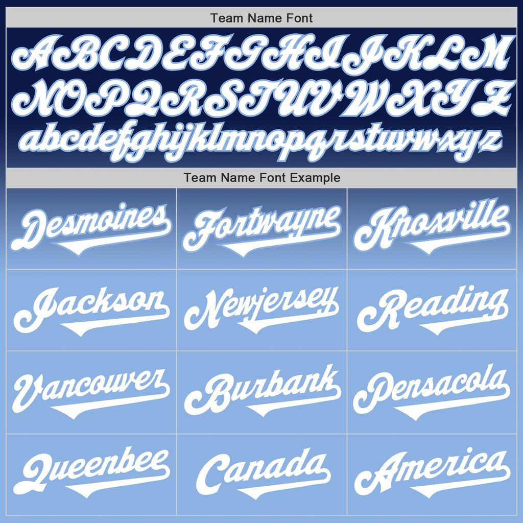 Custom Navy White-Light Blue Authentic Fade Fashion Baseball Jersey