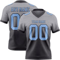Custom Gray Light Blue-Steel Gray Authentic Fade Fashion Football Jersey