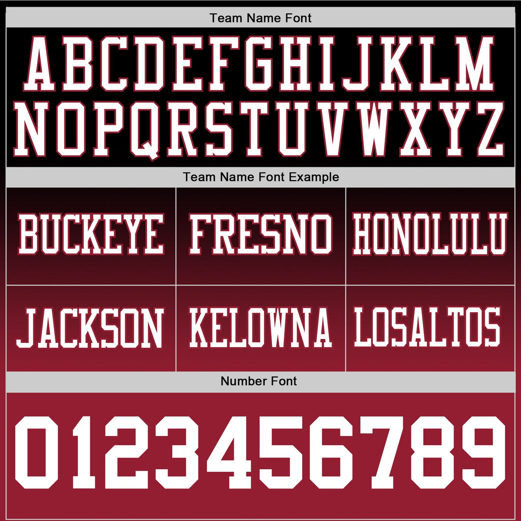 Custom Black White-Cardinal Authentic Fade Fashion Football Jersey