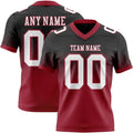 Custom Black White-Cardinal Authentic Fade Fashion Football Jersey