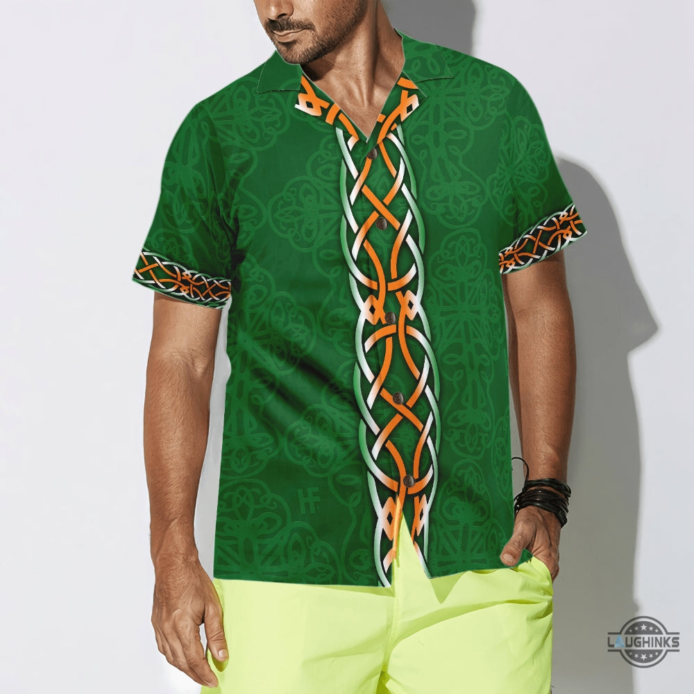 Firefighter Irish Braitre Thar Gach Ni Hawaiian Shirt Green Cross Axes Irish Fire Dept Logo Firefighter Shirt For Men Qt302563lb Aloha Summer Beach Button Up Shirts And Shorts NEW