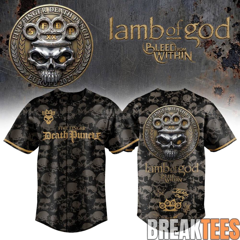 Five Finger Death Punch 20TH ANNIVERSARY WORLD TOUR 2026 Baseball Jersey