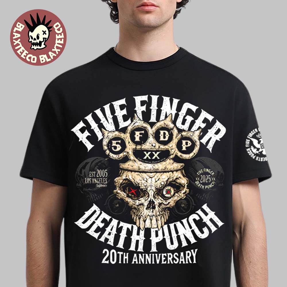 Five Finger Death Punch 20th Anniversary Merch Knucklehead T-Shirt